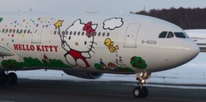“HELLO KITTY” MAKES ITS FIRST U.S. FLIGHT