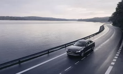 The refreshed Volvo S90 Recharge T8 plug-in hybrid in Platinum Grey