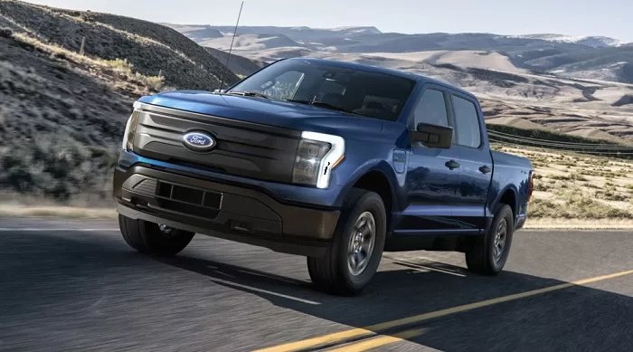 2022 Ford F-150 Lightning Pro. Pre-production model with available features shown. Available starting spring 2022.