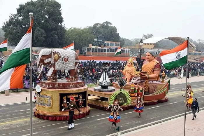 Glimpses of magnificent tableau from various states of India on parade Line