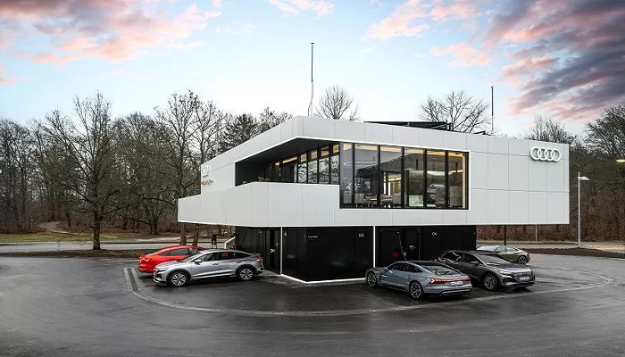 World first start of the Audi charging hub as an urban quick-charging concept