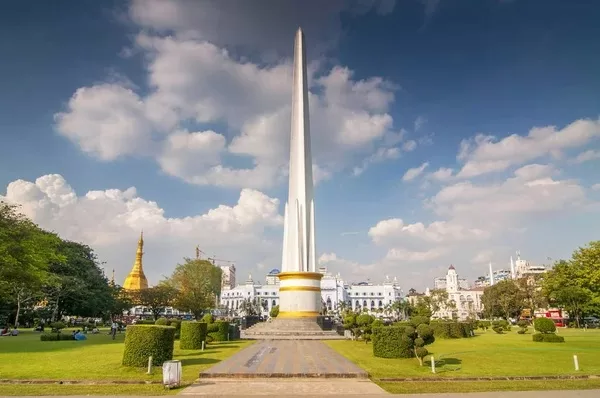 stone pillar of independence myanmar