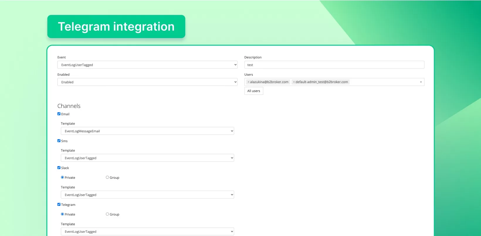 Telegram Integration 2