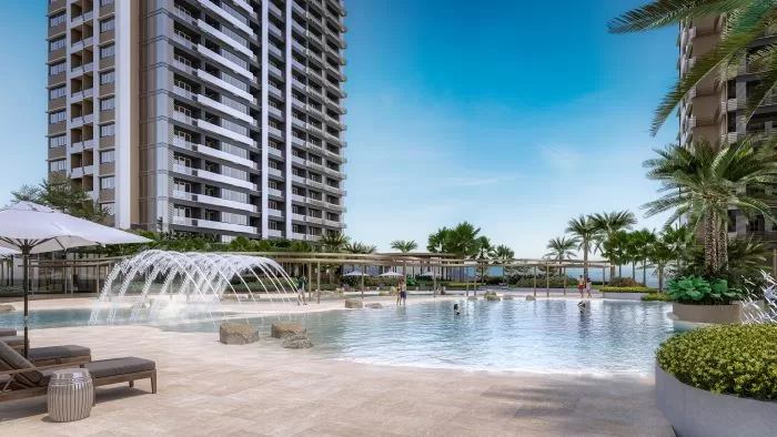 Beach-inspired pool at Mantawi Residences (Artist's Perspective)