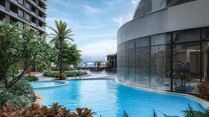 One of the pools at Le Pont Residences