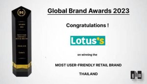 Lotus’s Clinches The Title of Most User-Friendly Retail Brand in Thailand at Global Brands Magazine Awards