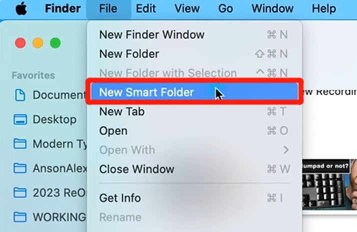 new smart folder